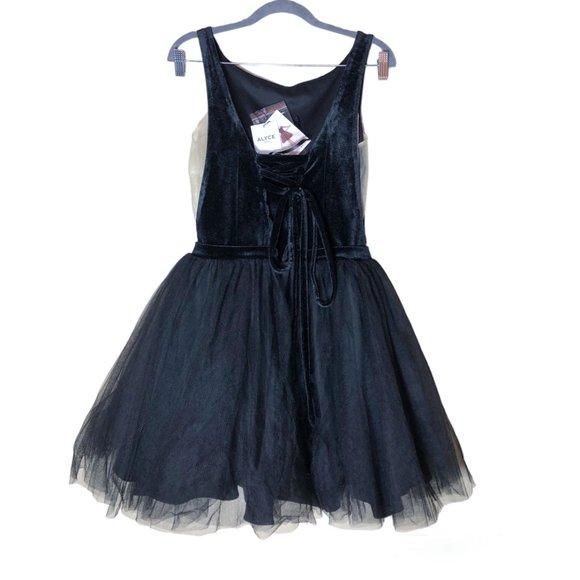 NWT ALYCE PARIS Dress Prom Cocktail Mini Tulle Black Ballerina Style Size 10 - Picture 4 of 11